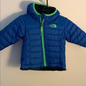 The North Face winter coat and gloves-infant
